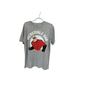 Pixar Incredibles Dad Graphic Tee Fathers Day Gift‎ Gray Mens L